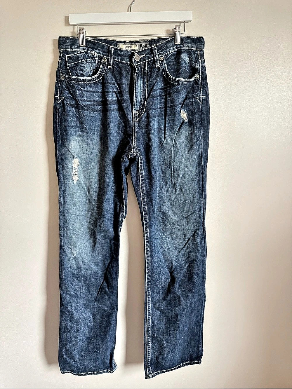 BKE Seth Relaxed Jeans in Blue Waist 32L